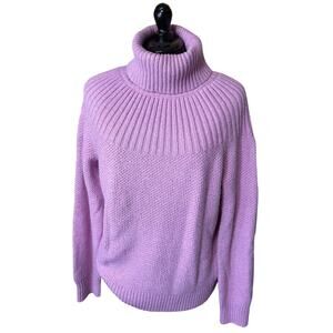 J. Crew Pink Turtleneck Sweater - Cotton Blend - Women's Size Medium